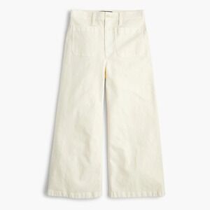 J Crew Womens Wide‎ Leg Trouser Sz 10 Soft Ivory Classic Preppy Capsule Luxe